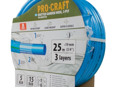 Modrá zahradní hadice Procraft PR-3KGH1925 3 vrstvy, 3/4" 25 m