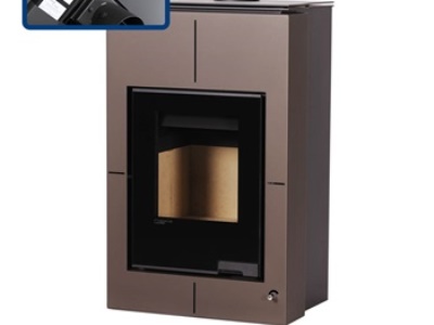 HS Flamingo SAPORO 11/7 hnědá ER - teplovodní krbová kamna s 7 kW výměníkem a el. regulací