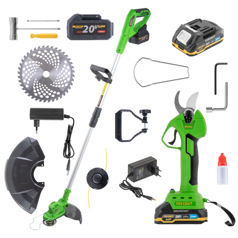 Sada aku vyžínač PTA24-BL a nůžky na větve ES25Li