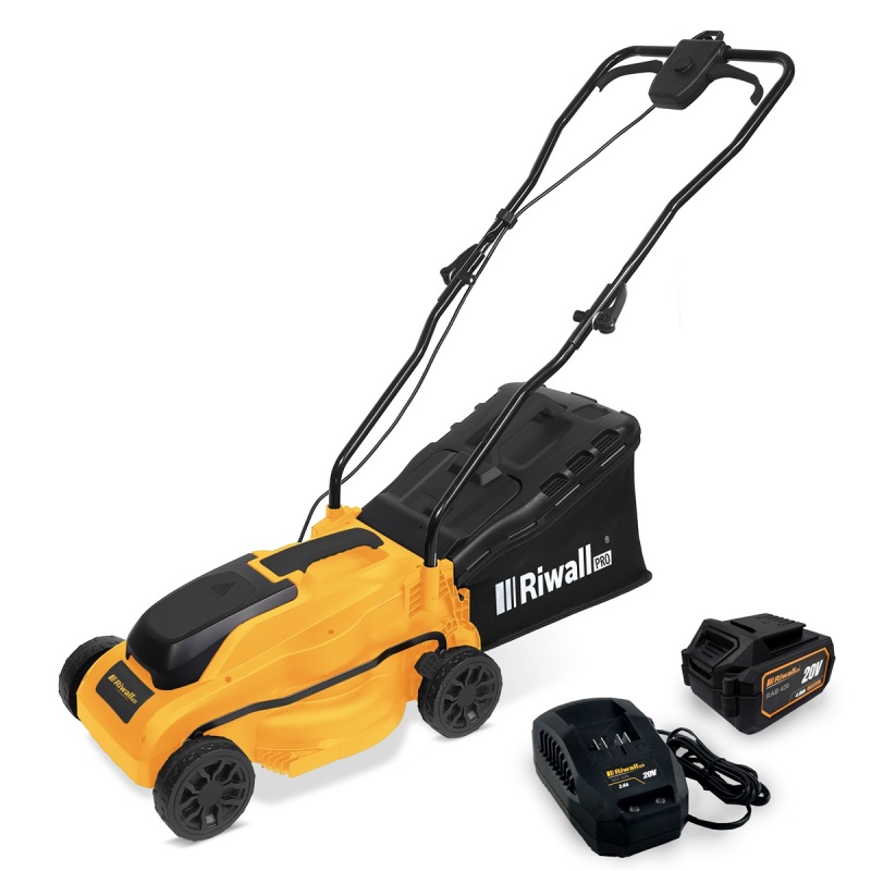 Riwall PRO RALM 3320i SET - aku travní sekačka 20 V + 1x 4Ah baterie + nabíječka 2,4 A
