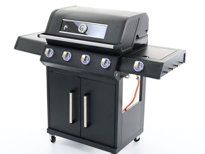 Riwall PRO RGG 41 EXL - luxusní plynový gril 17 kW se čtyřmi hořáky a bočním vařičem