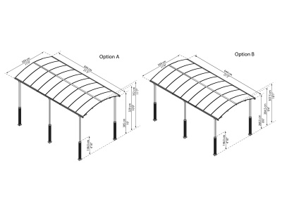 Palram - Canopia Arcadia Alpine Kit - sada 2 noh na zvýšení přístřešků řady Arcadia