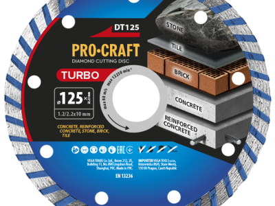 Diamantový řezný kotouč Turbo Procraft DT125