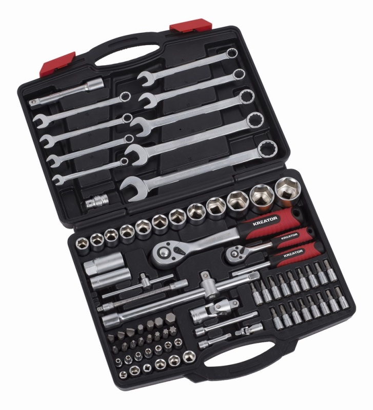 KRT500120 - 80-ti dílná gola sada 1/2" , 1/4" v kufru