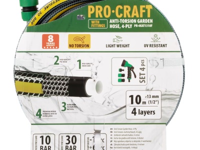 Černo-žlutá zahradní hadice Procraft PR-4KAT1310F
