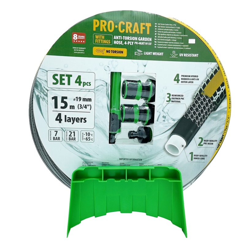 Černo-žlutá zahradní hadice Procraft PR-4KAT1915F