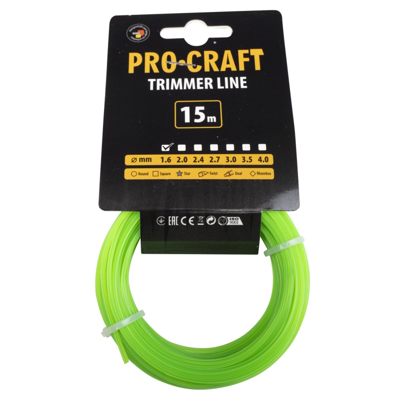 Struna žací (1.6mm) (15м) hvězda PROCRAFT