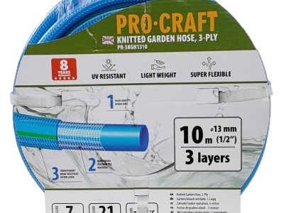 Modrá zahradní hadice Procraft PR-3KGH1310 3 vrstvy, 1/2" 10m