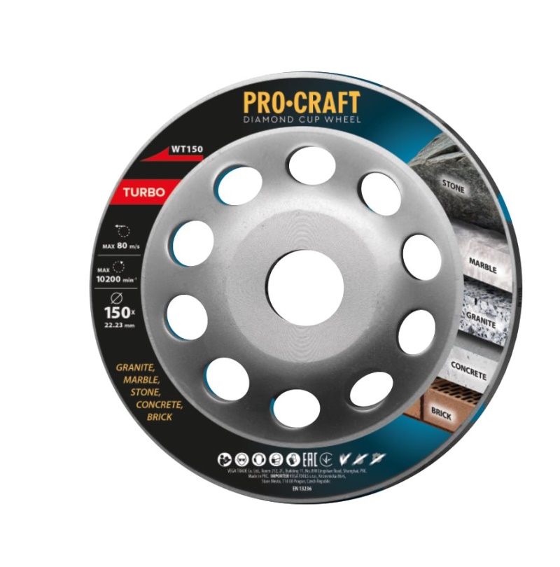 Diamantový brusný kotouč (hrncový) Procraft WT150 Turbo