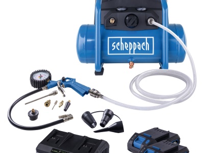 Scheppach C-ACT160/6-X-SET S2 - 2x20 V IXES aku bezolejový kompresor 6 l + 2x 2Ah baterie + duální nabíječka 2,4 A