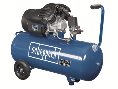 Scheppach HC 120 DC - olejový dvouválcový kompresor 10 bar se vzdušníkem 100 l