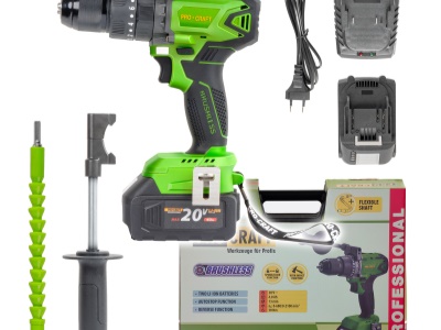 Aku vrtací šroubovák s příklepem Procraft PA18BL 1 baterie