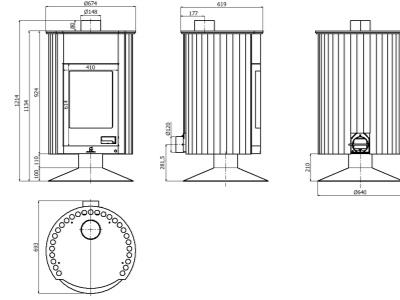 HS Flamingo GRANDE II N černá - krbová kamna