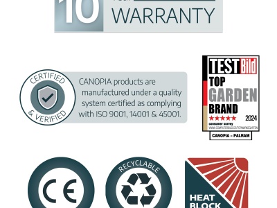 Palram - Canopia Arcadia 6400 - hliníkový (montovaný) přístřešek s obloukovou střechou