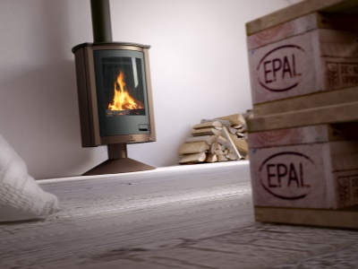 HS Flamingo PICCOLO II N hnědá - samet - krbová kamna