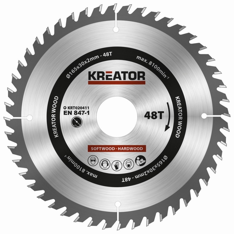 KRT020411 - Pilový kotouč na dřevo 165mm, 48T