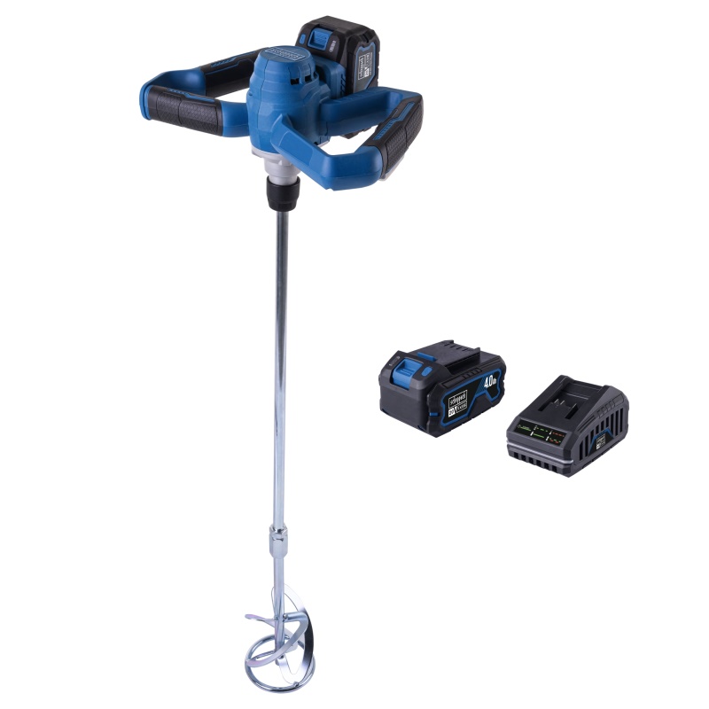 Scheppach BC-PMX100-X-SET L - 20 V IXES aku míchadlo stavebních materiálů + 4Ah baterie + nabíječka 2,4 A