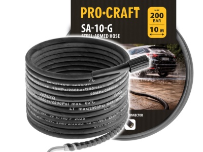 Armovaná hadice (úhlová koncovka + závit) Procraft SA-10-G, 10m