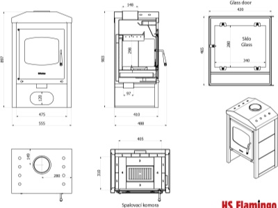 HS Flamingo VEGA bílá (bianco) - krbová kamna