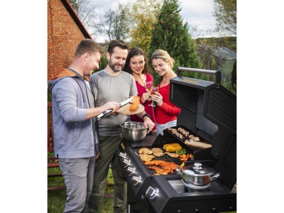 Riwall PRO RGG 21 - plynový gril 10 kW se dvěma hořáky a bočním vařičem