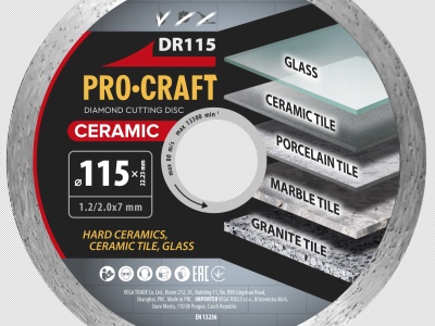 Diamantový řezný kotouč Ceramic Procraft DR115