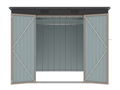 Riwall PRO RMSP 6x8 Brown - zahradní domek kovový 2,4 x 1,8 m s pultovou střechou hnědý