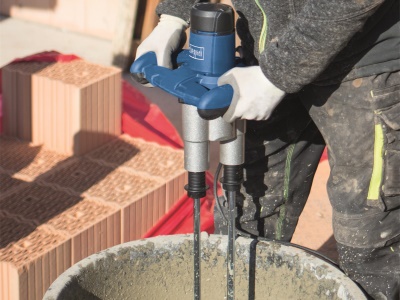 Scheppach PM 1800 D - míchadlo stavebních materiálů dvoumetlové