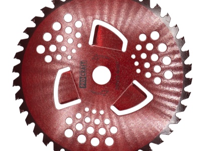 Nůž křovinořezu (kotouč) (D255*25.4) 40T s vnitřními čepelemi pro vysokou trávu (red) PROCRAFT
