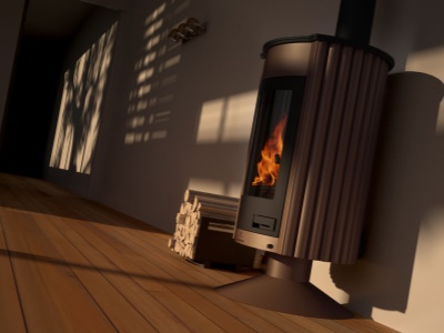 HS Flamingo MEDIE II hnědá - samet - krbová kamna