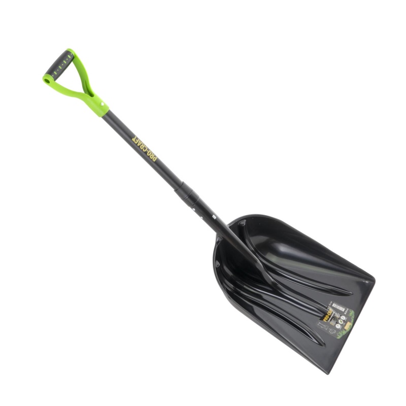 Lopata na sníh a obilí 36,5cm plastová se sklolaminátovou násadou krátká 115cm Procraft GPS-1150