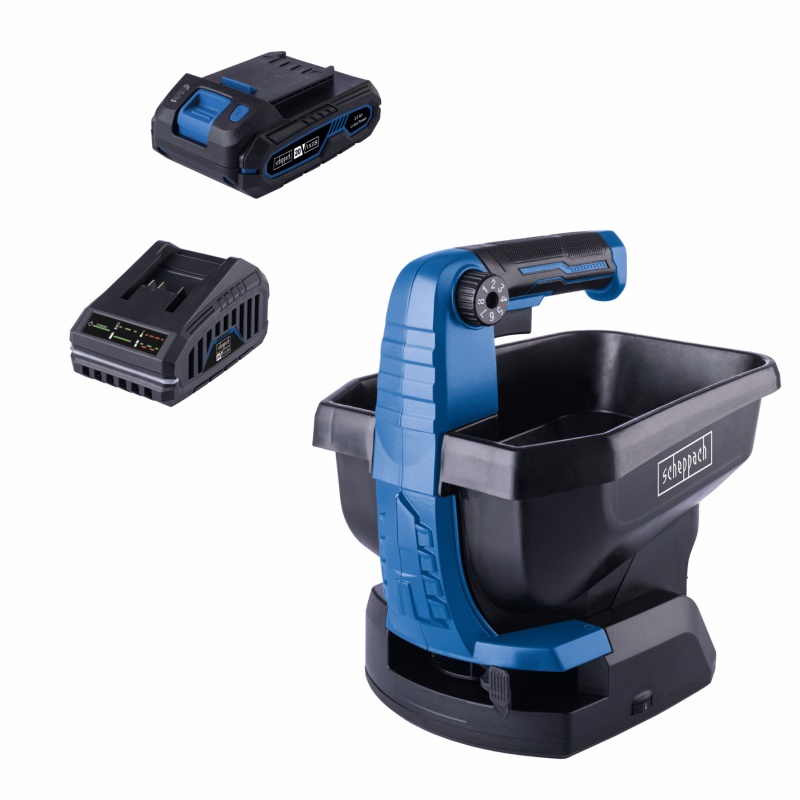 Scheppach C-GSP800-X-SET S - 20 V IXES aku rozmetadlo + 2Ah baterie + nabíječka 2,4 A