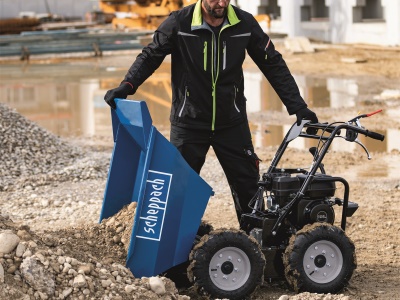 Scheppach DP 3000 - kolový přepravník 4x4 s nosností 300 kg a mechanickým sklápěním korby