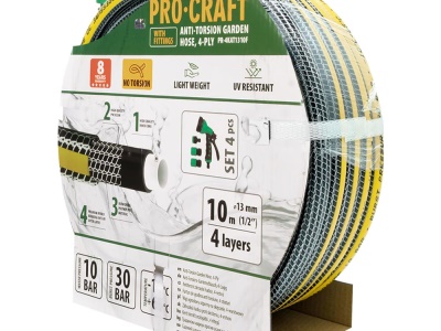 Černo-žlutá zahradní hadice Procraft PR-4KAT1310F