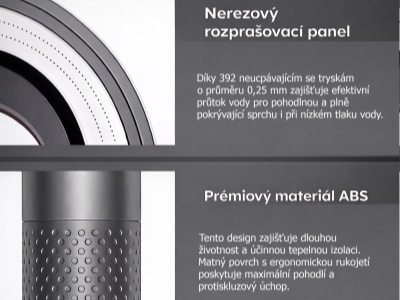 SH002G - Filtrační sprchová hlavice antracit