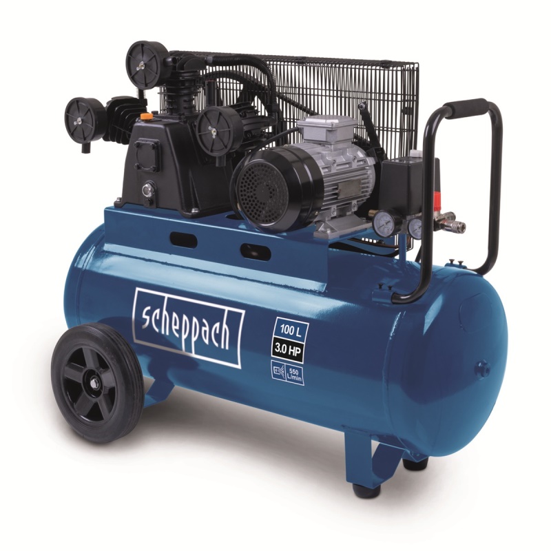 Scheppach HC 550 TC - Olejový tříválcový řemenový kompresor 100 l