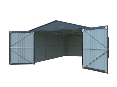 Riwall PRO RMCG 20x13 Anthracite - kovová garáž 3,8 x 6 m se sedlovou střechou Antracit