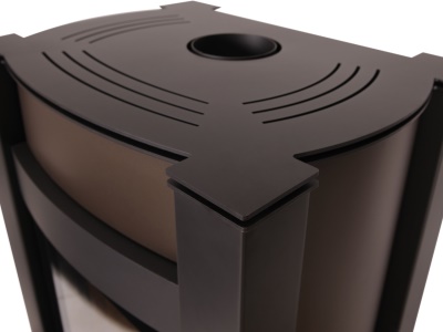 HS Flamingo KALMAR 11/7 hnědá ER - teplovodní krbová kamna s 7 kW výměníkem a el. regulací