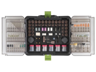 Přímá bruska Procraft PG400 + GK‑418 s ohebným nástavcem a příslušenstvím