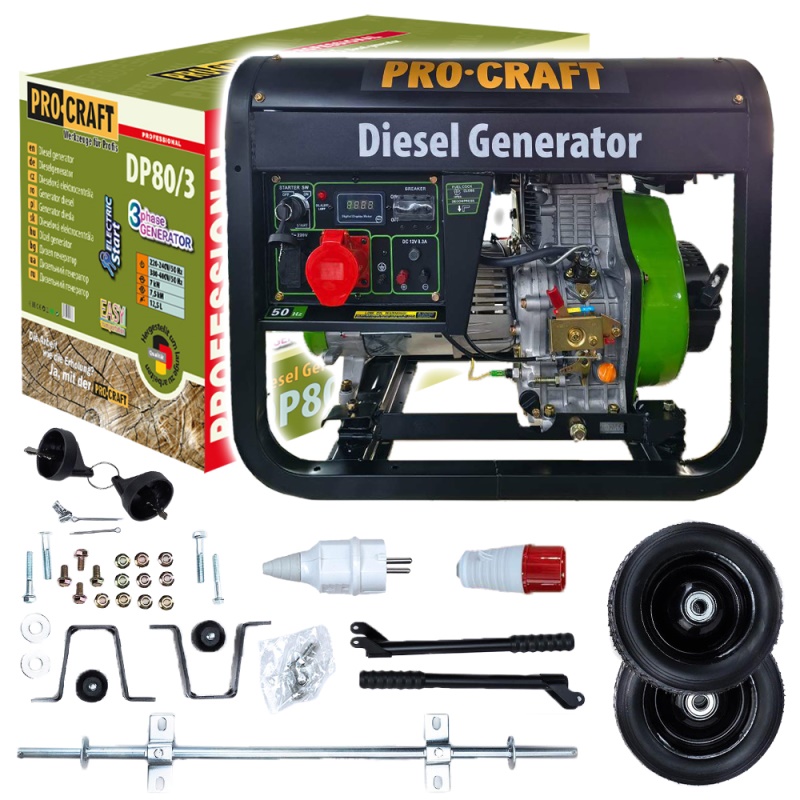 Dieselová elektrocentrála Procraft DP80/3