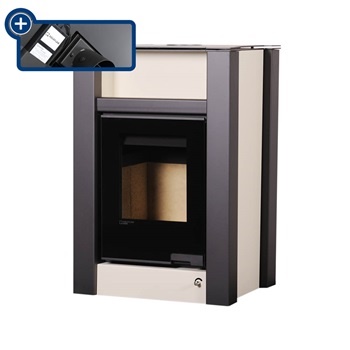 HS Flamingo LEND 11/7 krém ER - teplovodní krbová kamna s 7 kW výměníkem a el. regulací