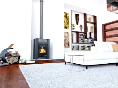 HS Flamingo KALMAR 11/7 šedá ER - teplovodní krbová kamna s 7 kW výměníkem a el. regulací