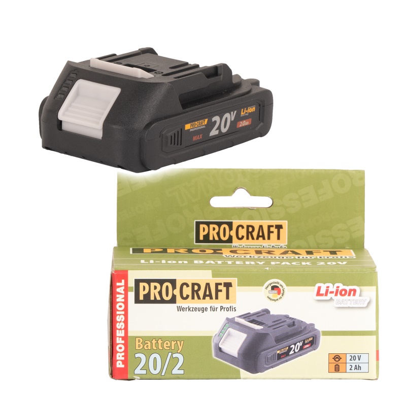 Baterie akumulátorová 20V Li-ion, 2000mAh Procraft 20/2A