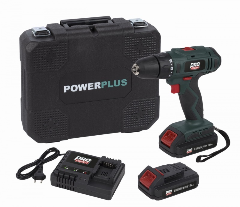 POWP8040 - Aku šroubovák / vrtačka 18V 2,0Ah LI-ION 2BAT