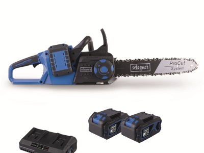 Scheppach BC-CS355DUO-X-SET XL2 - 2x20 V IXES aku řetězová pila + 2x 4Ah baterie + duální nabíječka 4,5 A