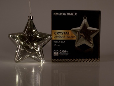 Hvězda mini Stříbrná Crystal