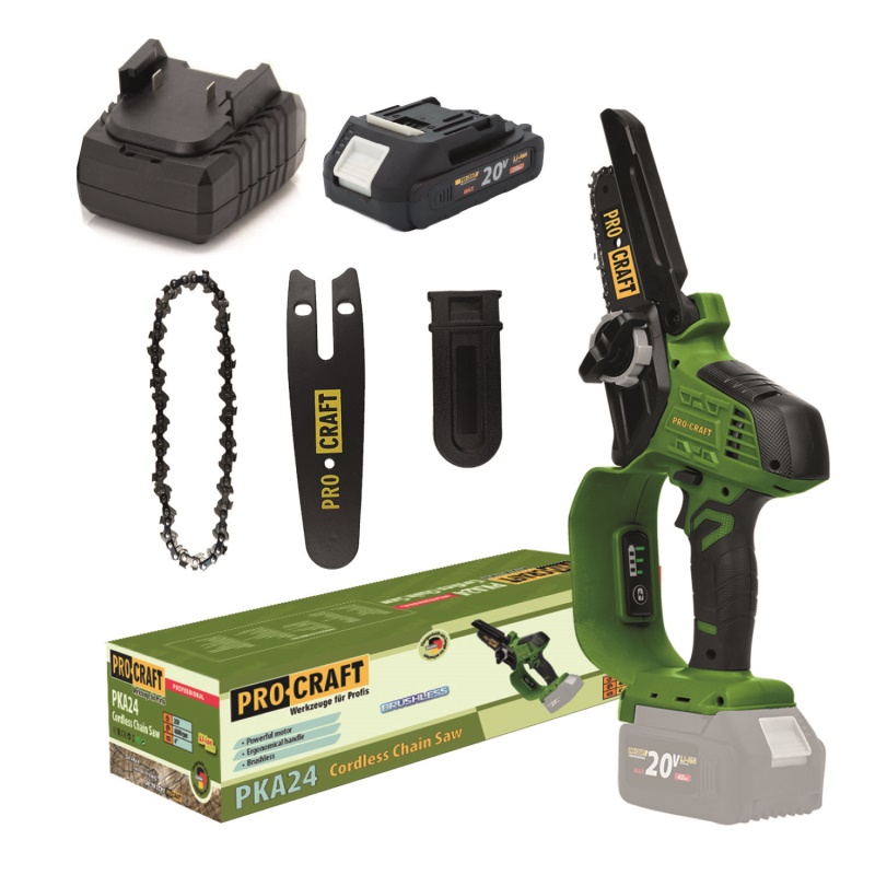 Aku řetězová pila PKA24 sada s baterií 20V 2Ah a nabíječkou