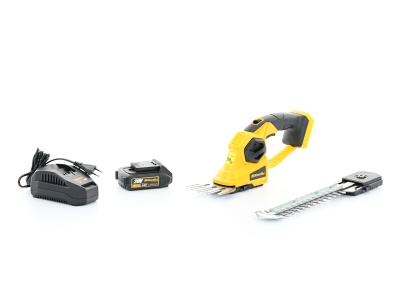 Riwall PRO RASH 2020 SET - aku nůžky 20 V na trávu a keře + 2 Ah baterie + nabíječka