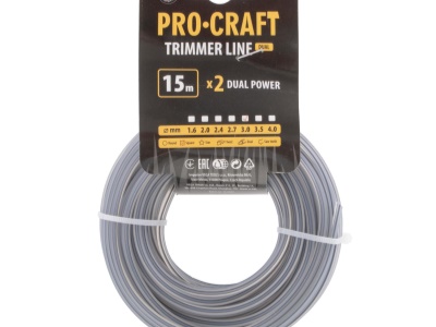 Struna žací (s výztuhou) (3mm) (15m) čtverec PROCRAFT KV/J-3/15