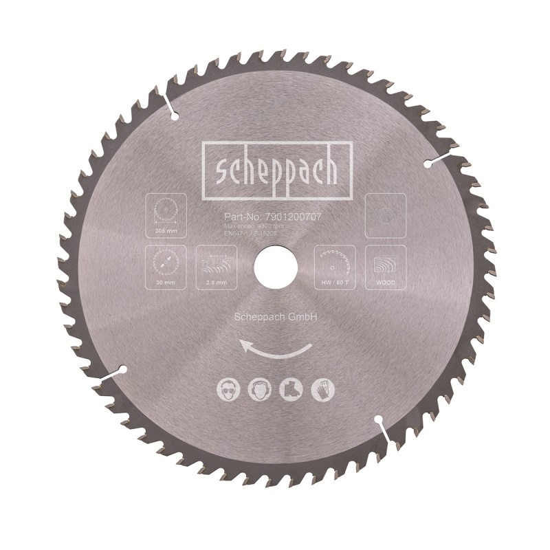 Scheppach pilový kotouč na dřevo, TCT pr. 305/30, 60 zubů