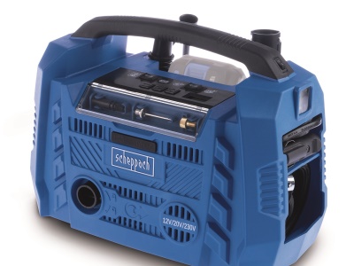 Scheppach Air Force 6 - hybridní kompresor (20 V IXES aku, 12 V, 230 V)